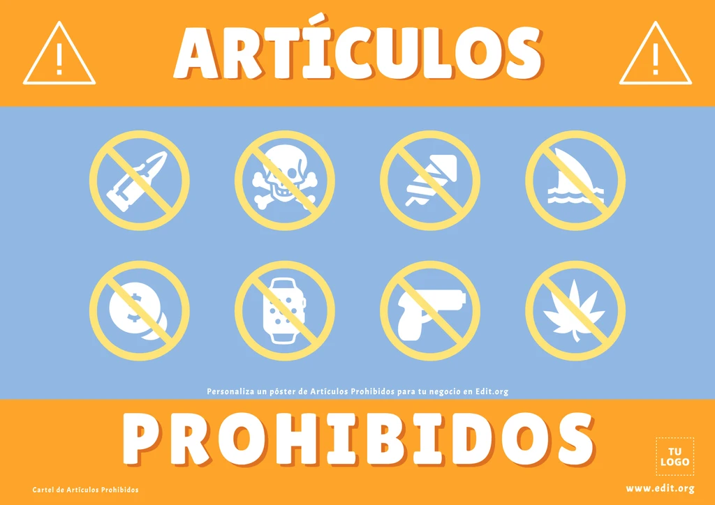 Pósters de artículos prohibidos para descargar