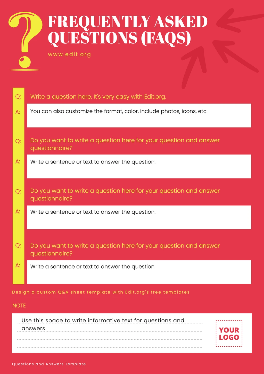 Free template Q&A document for FAQs