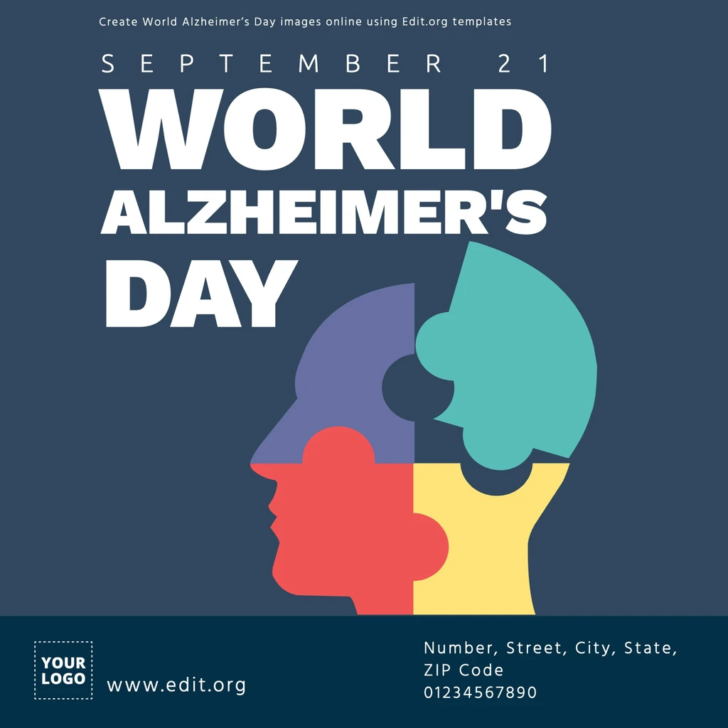 Free customizable World Alzheimer's Day ad template 
