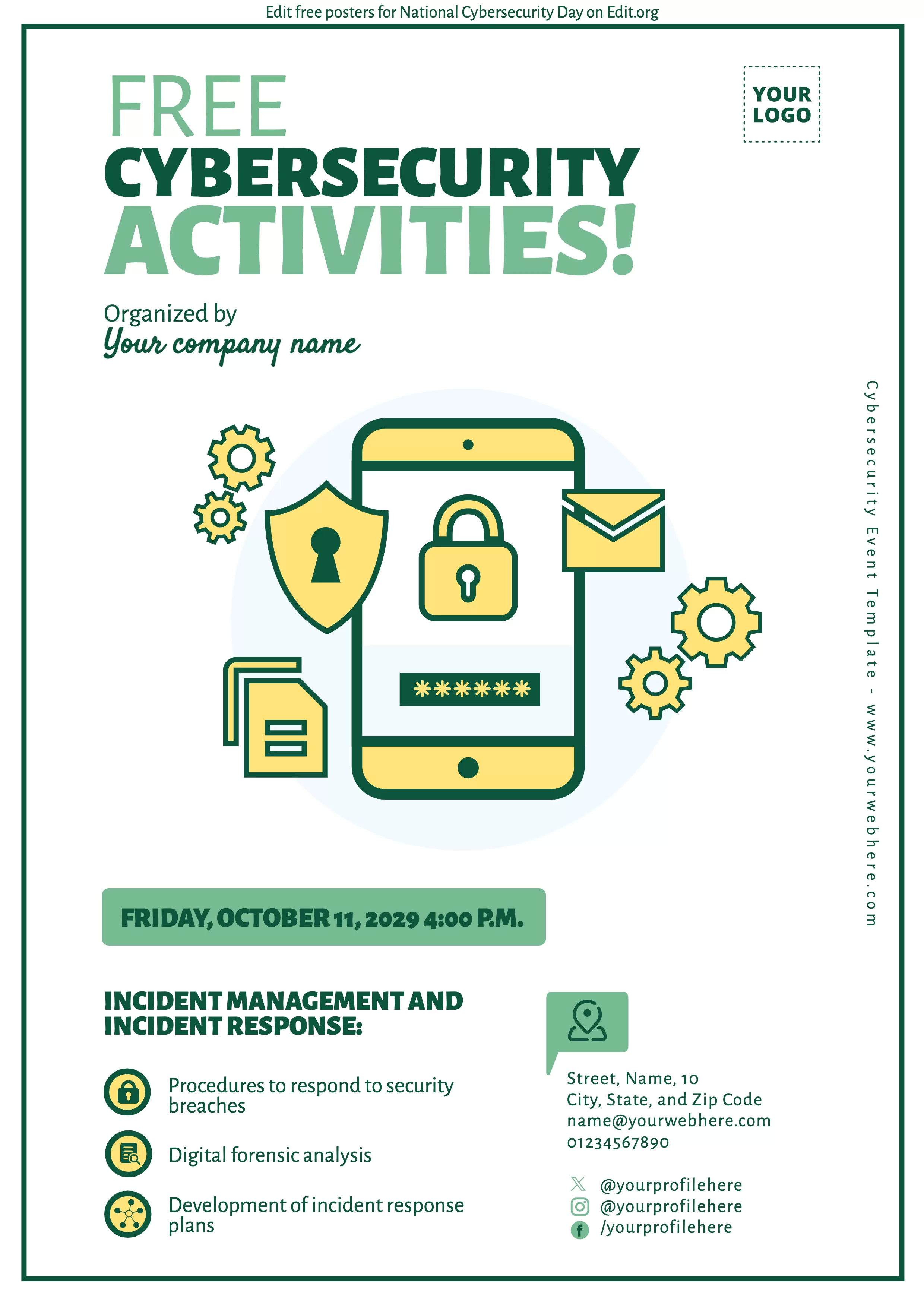 Free poster about Cyber Security Awareness and activities