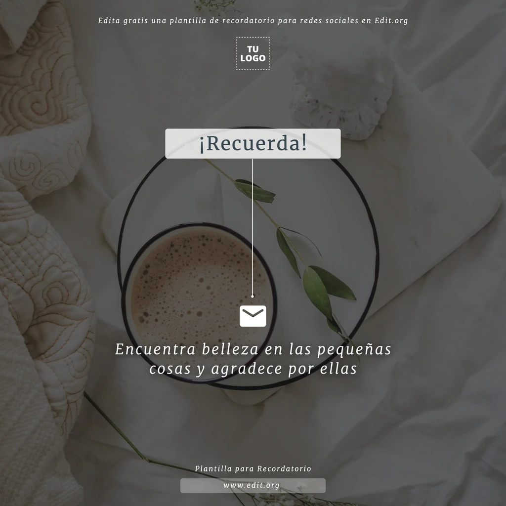 Plantillas para recordatorios Instagram editables