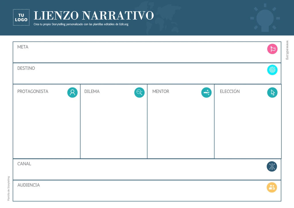 Plantilla de Storytelling editable para narrativa