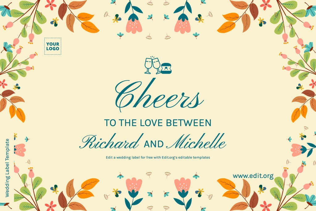 Editable free printable Wedding Favor Tags template