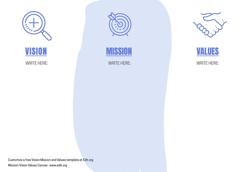 Free template Mission Vision Values to download