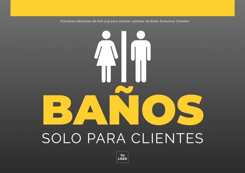 Cartel de Baño Uso Exclusivo para Clientes gratuito