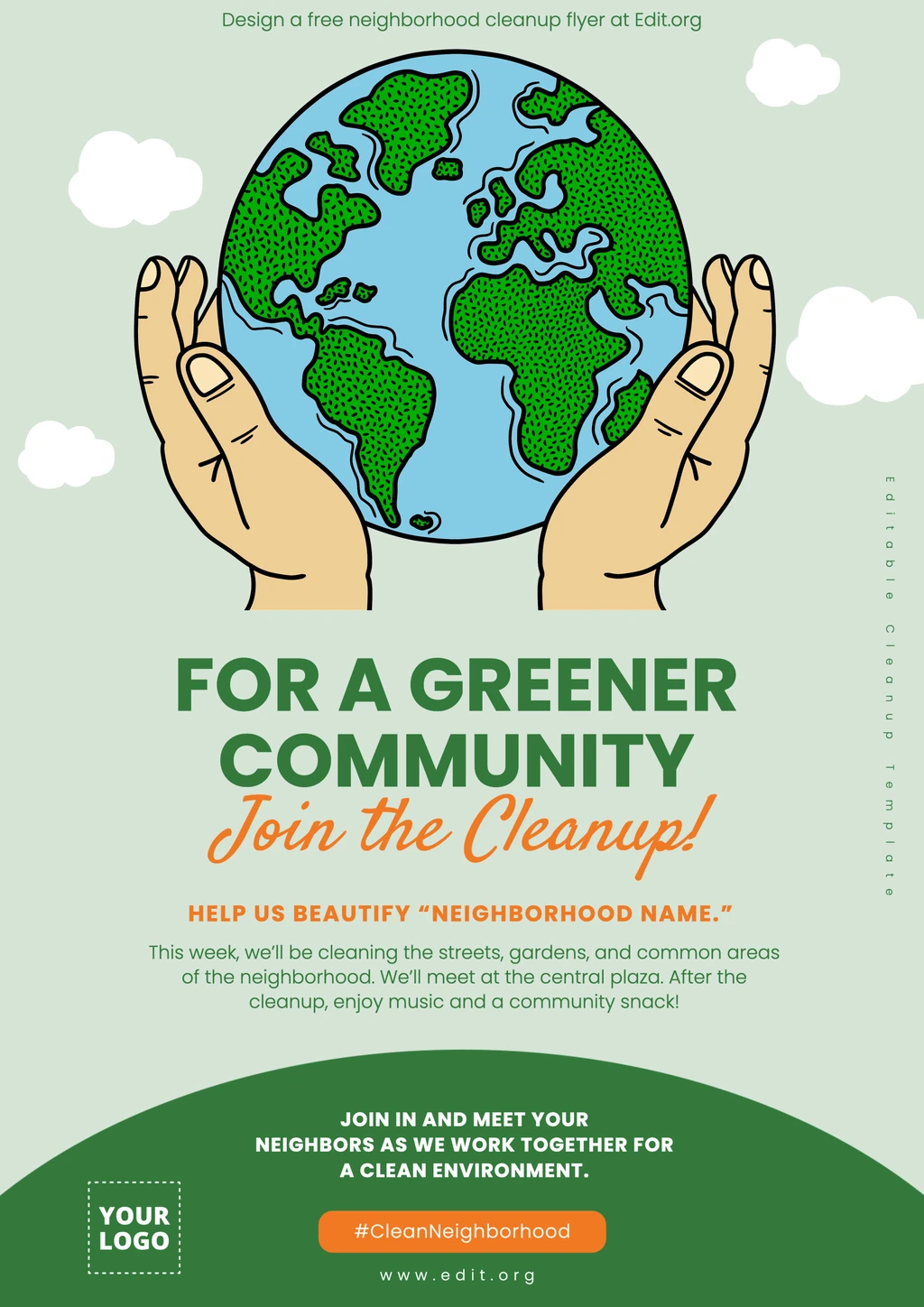 Editable Campus Clean Up flyer design