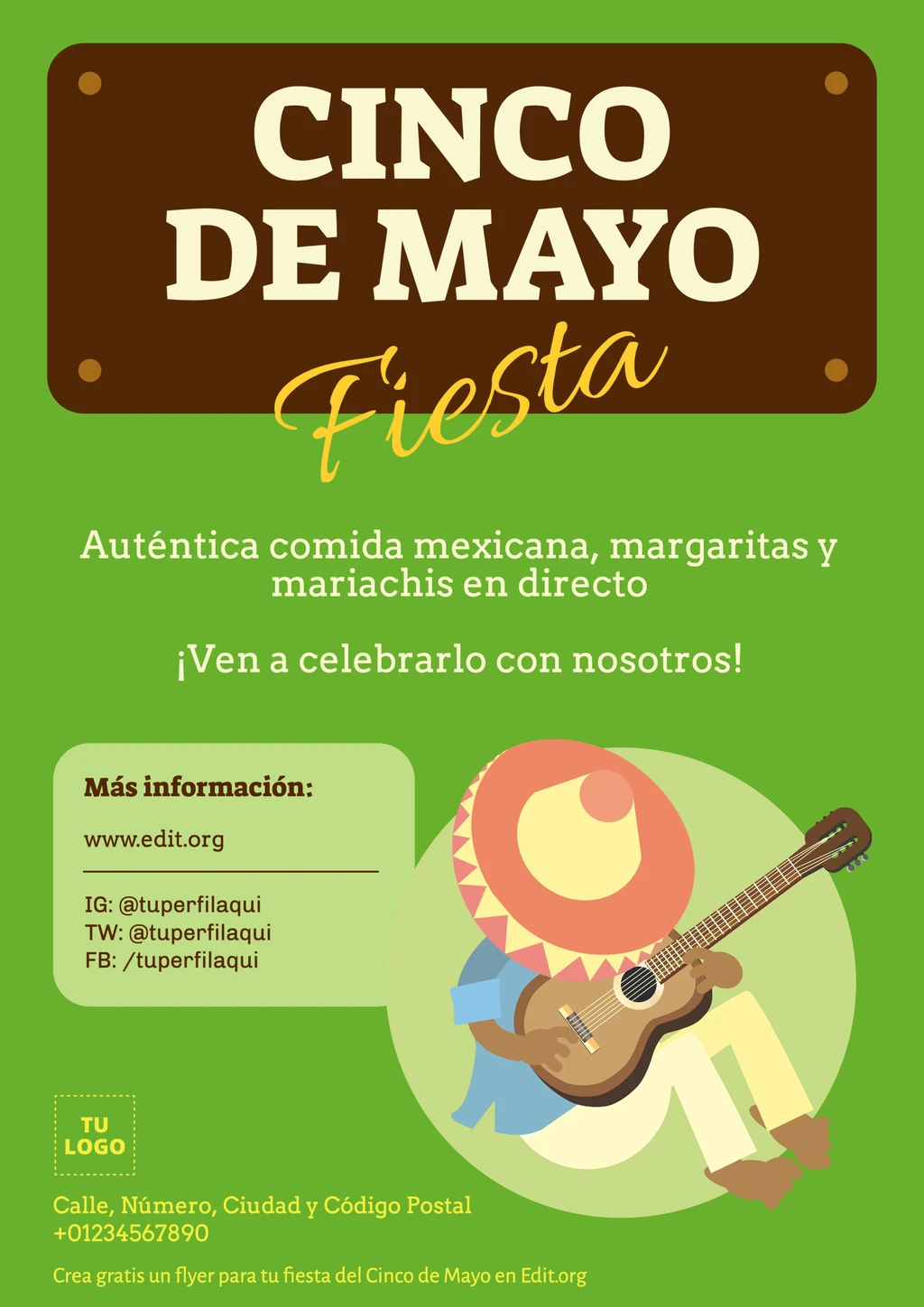 Plantilla flyer Fiesta 5 de Mayo personalizable online