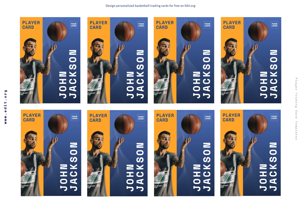 Customizable Basketball Trading Card templates