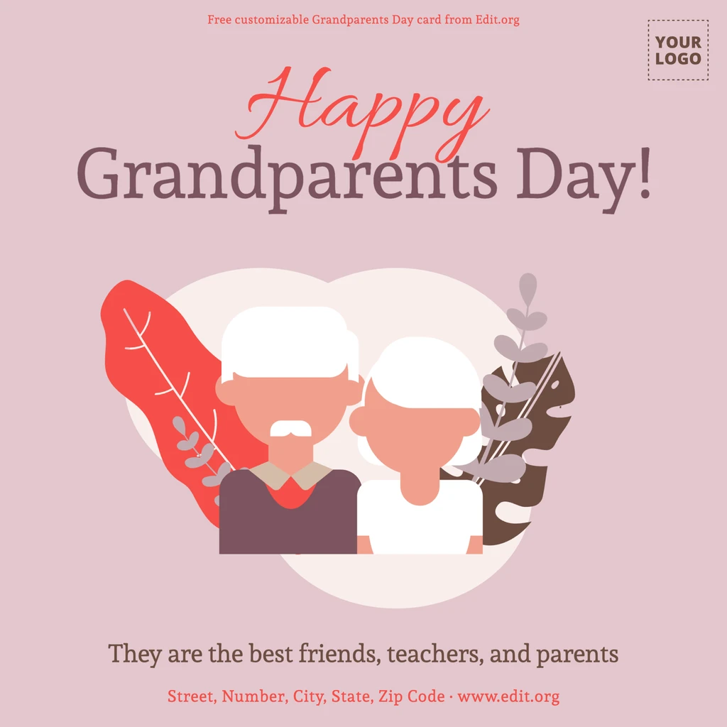 Custom Grandparents Day invitation card templates
