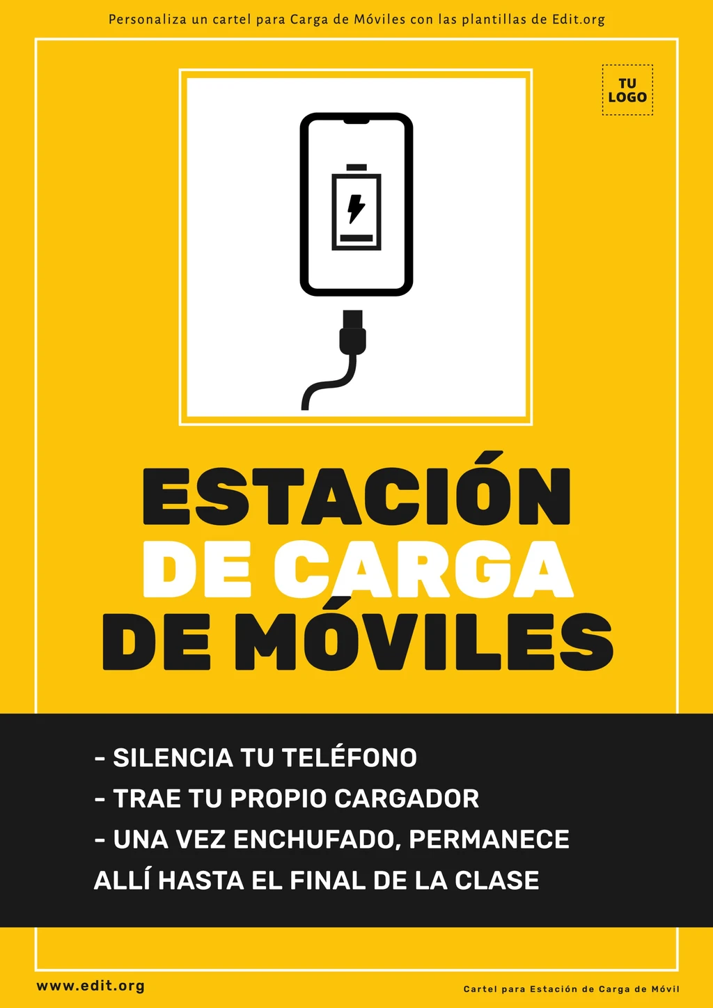 Cartel para Estación de Carga de Móviles y Dispositivos Electrónicos