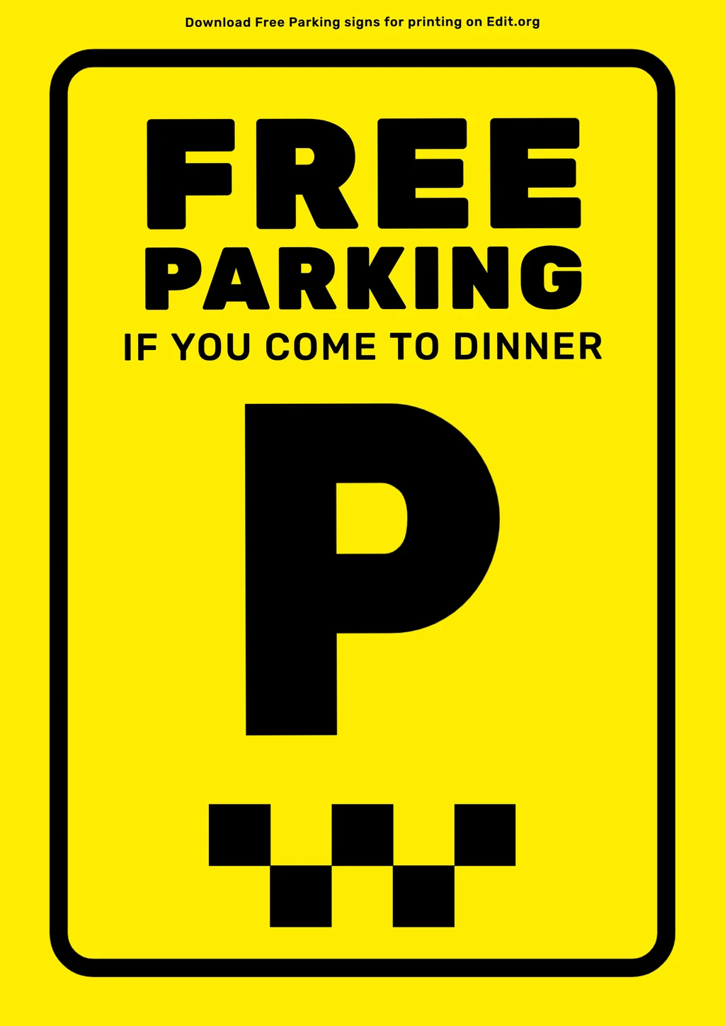 Printable sign of Free Parking to customize online