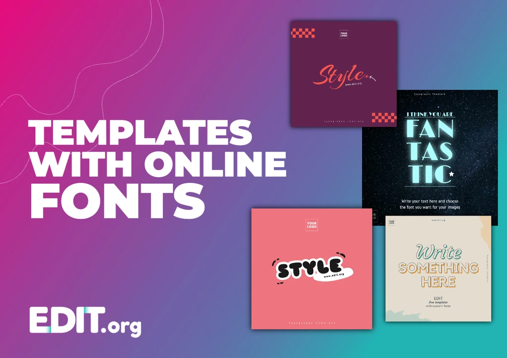 Online graphic editor with free fonts and templates