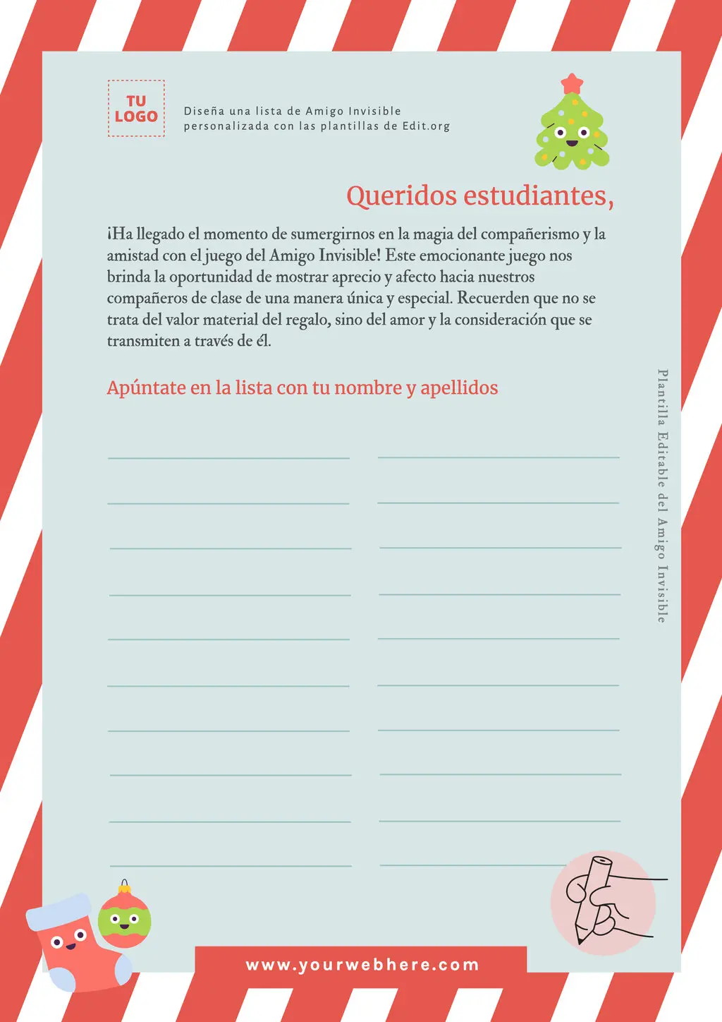 Tarjetas para imprimir Amigo Invisible gratis