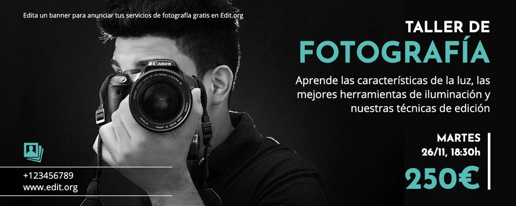 Plantilla de banner de fotografía para personalizar online
