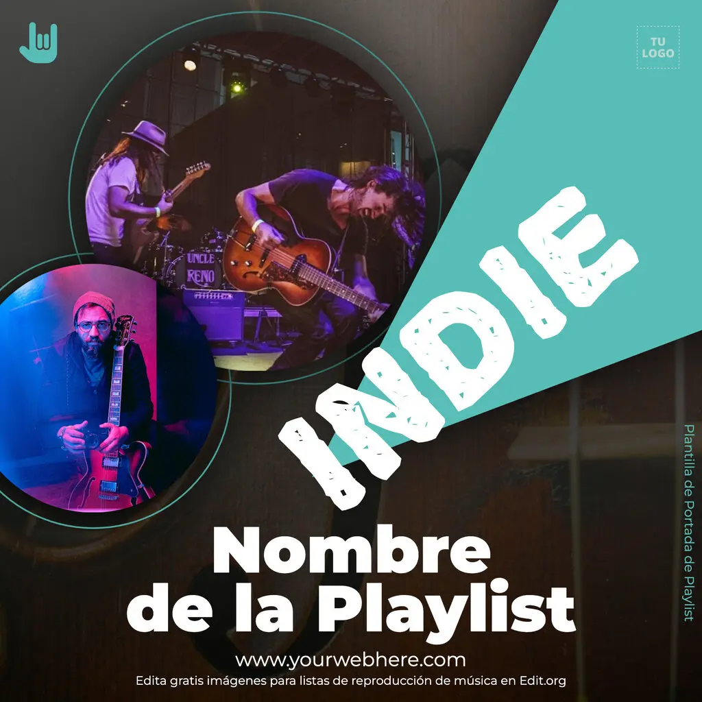 Plantilla portada para Playlist editable online gratis