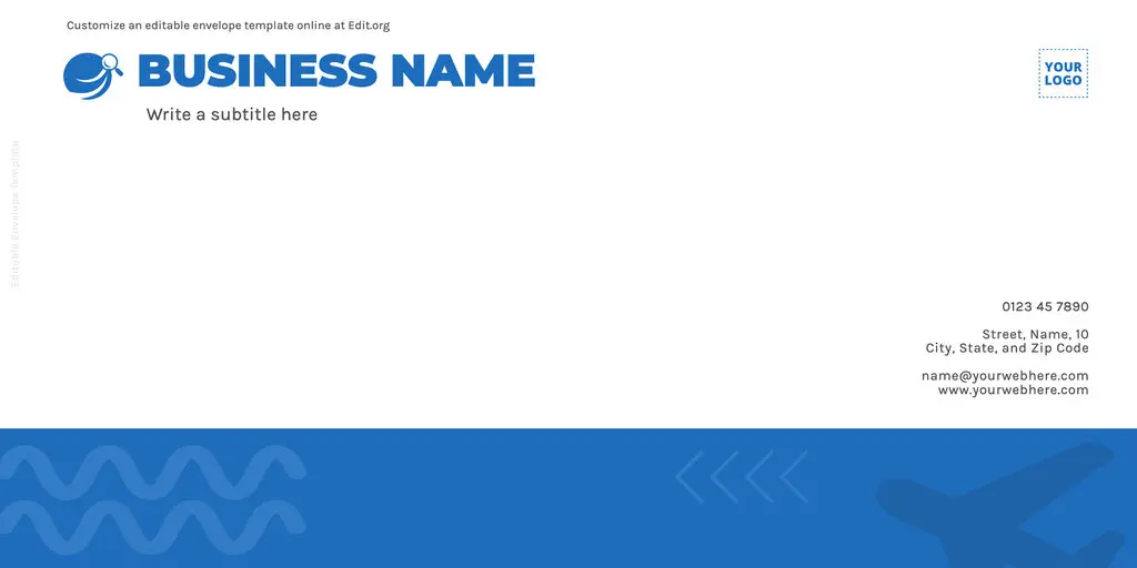 Customizable corporate envelope template for free