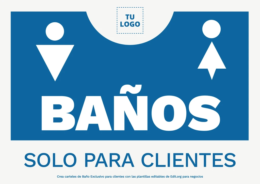 Editor gráfico online con plantillas gratis de carteles para baños exclusivos para clientes