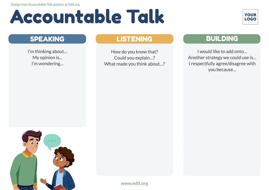 Printable Accountable Talk stems posters PDF