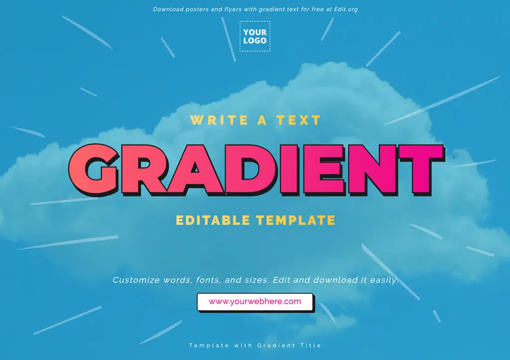 Online gradient text design template