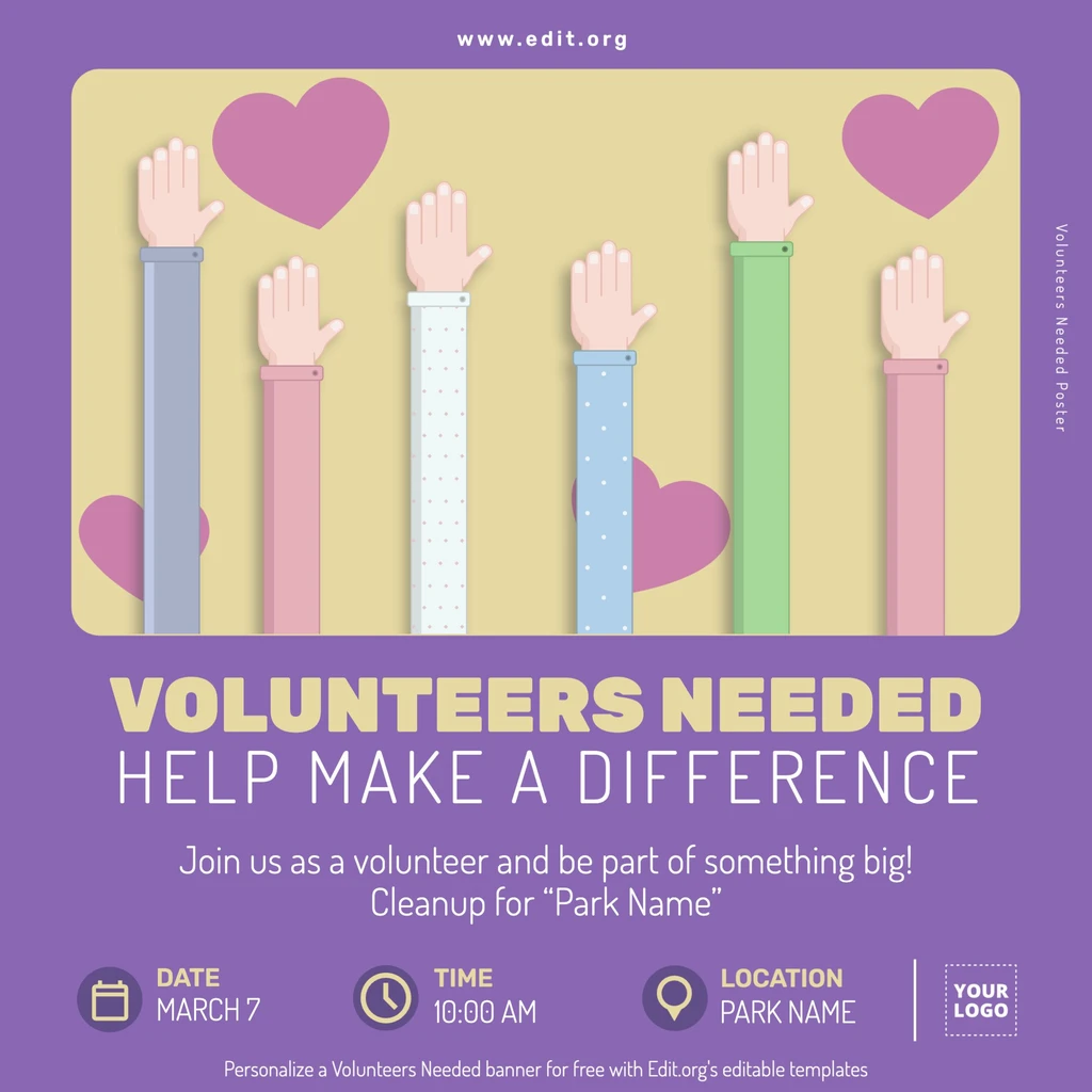 Free editable Volunteer Recruitment flyer template