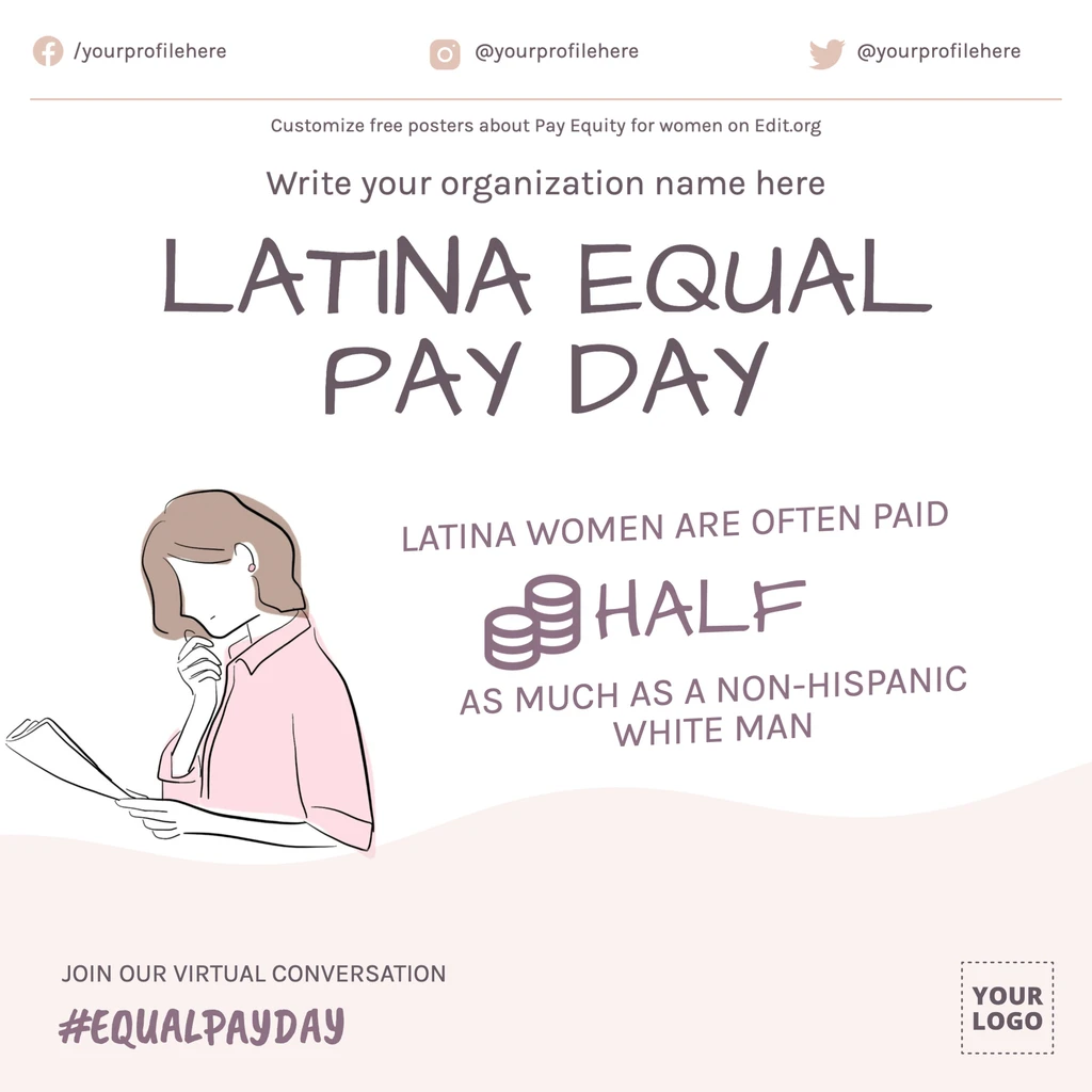 Customizable Latina Equal Pay poster design