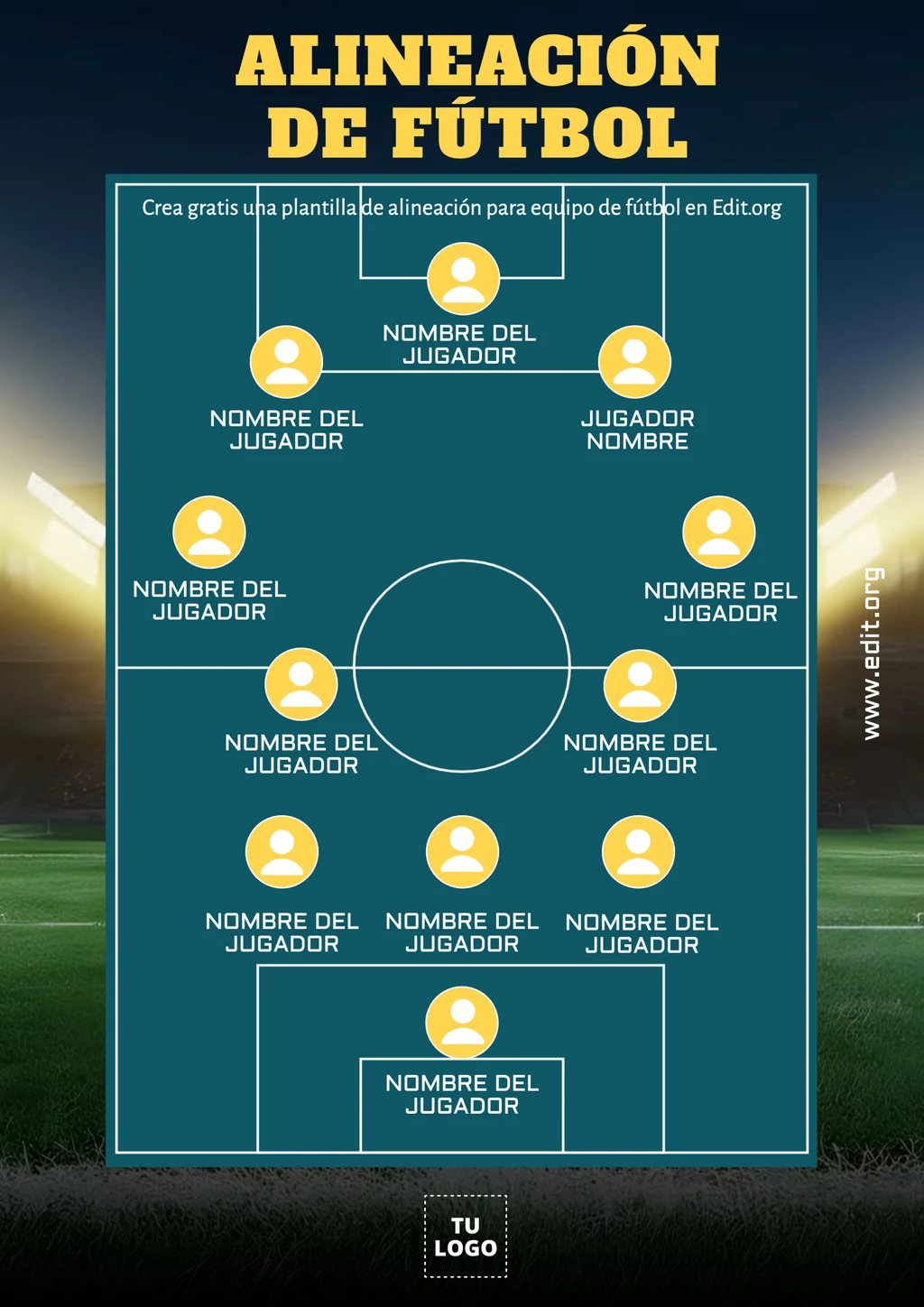 Plantilla para hacer alineaciones de fútbol y descargar