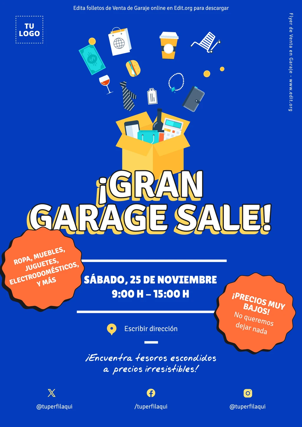 Plantilla Venta de Garaje para editar gratis online