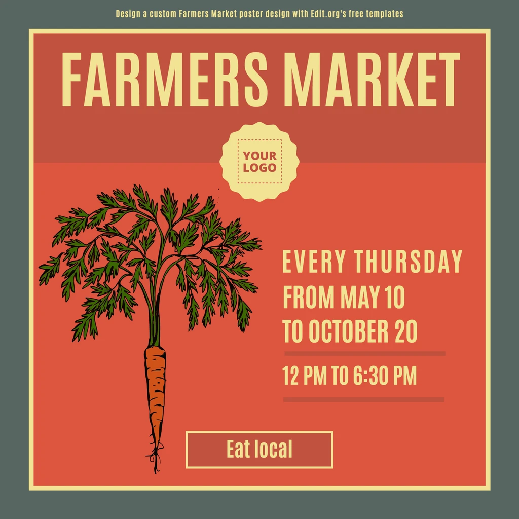 Customizable Farmers Market poster design online