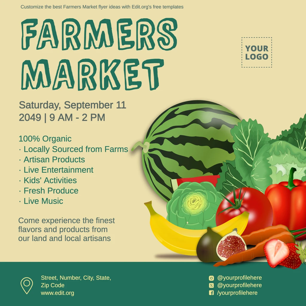 Free editable Farmers Market template to download