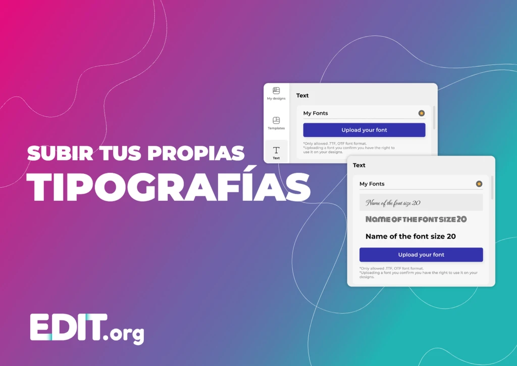 Editor gráfico online para subir mis propias tipografías gratis