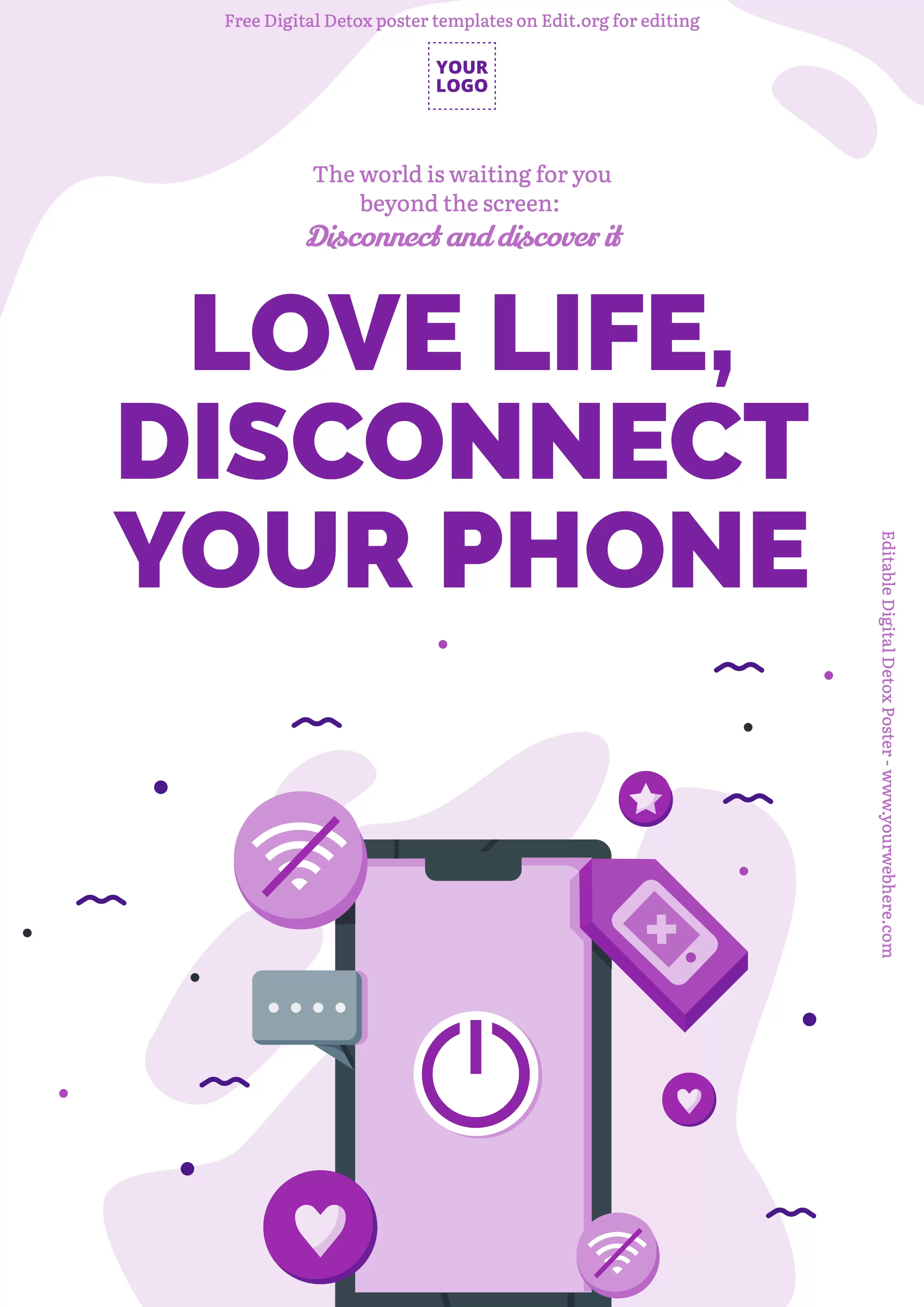 Printable poster on Digital Detox from screens