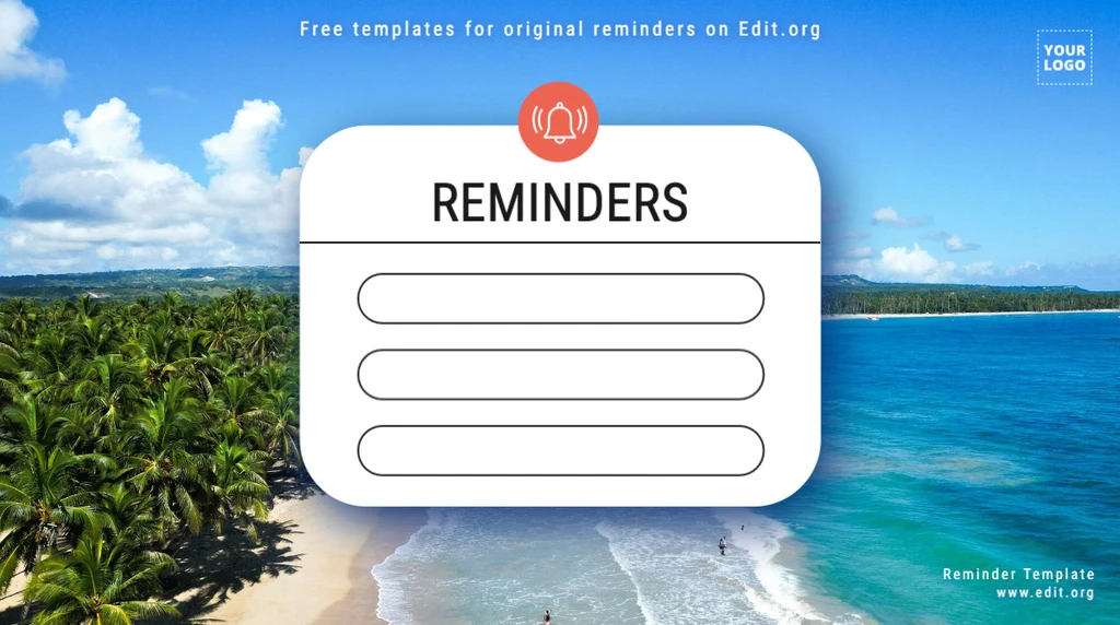 Custom Reminder design template to post on social media