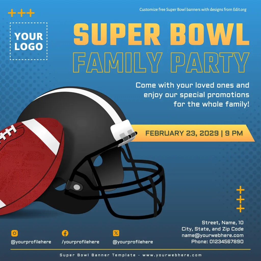 Free printable Super Bowl party invitation template