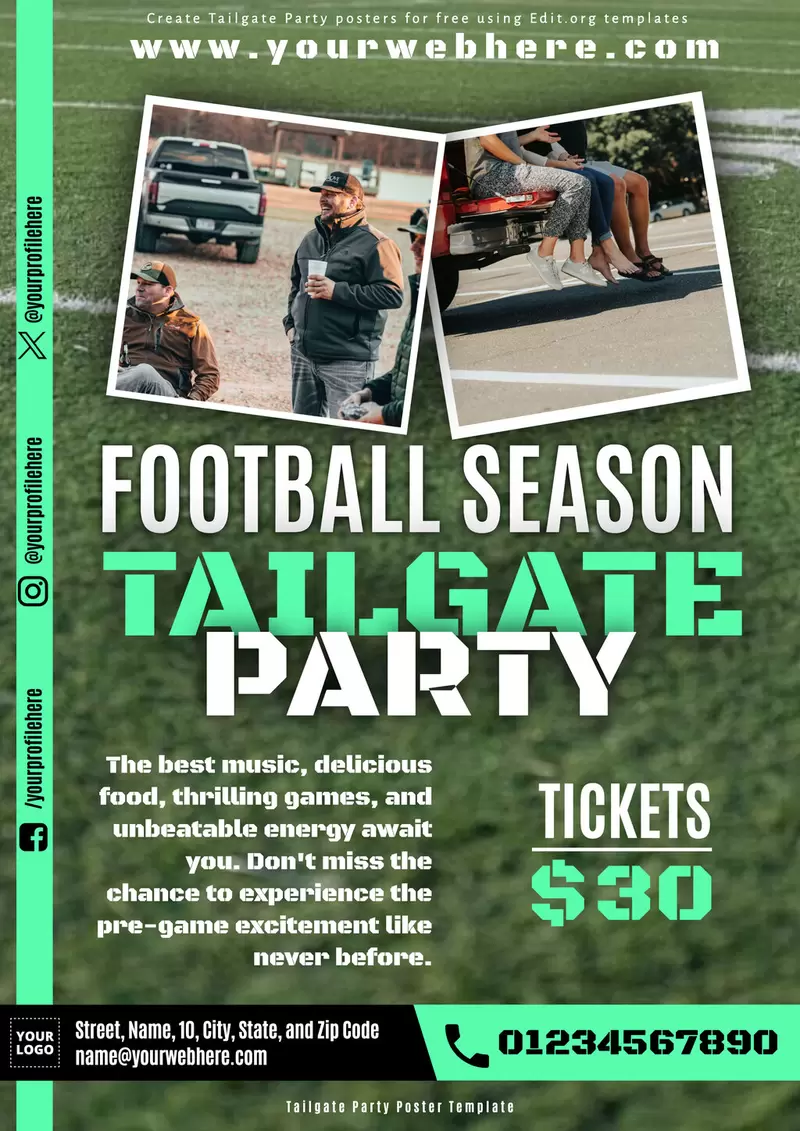 Editable Tailgate Party flyers online free