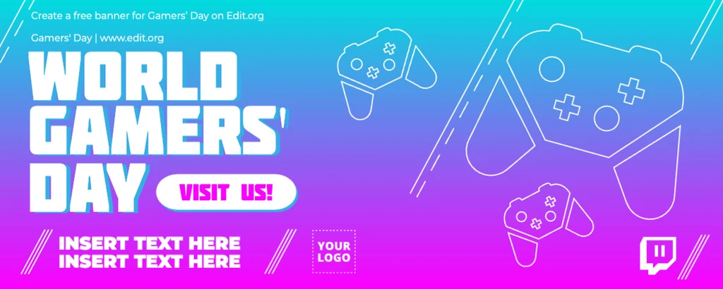 National Videogame Day banner template download