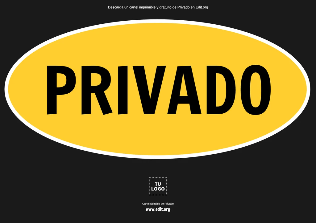 Cartel de Privado para descargar gratuito