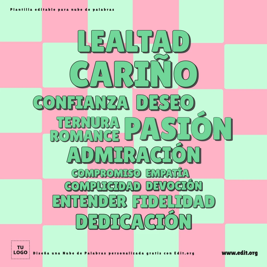 Plantilla de Collage de Palabras gratis para redes sociales