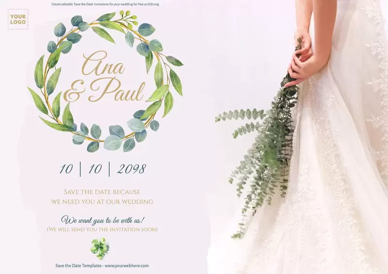 Customizable Save the Date for the wedding card template