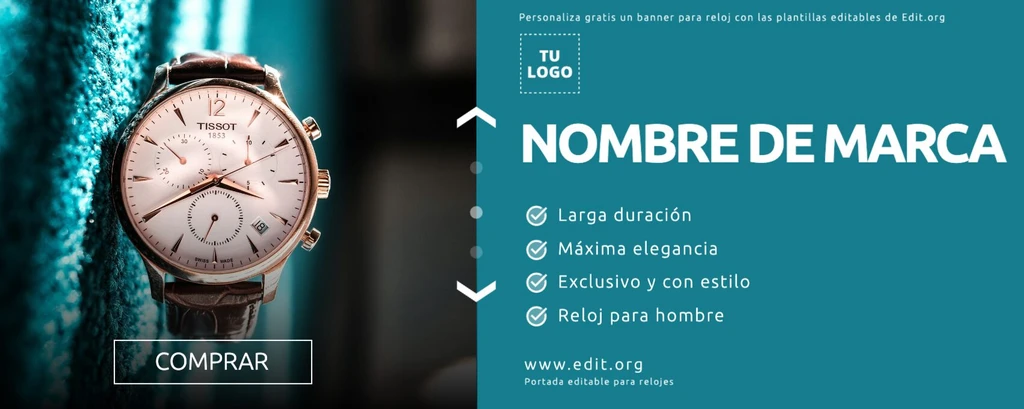 Plantilla para anuncios relojes editable online para descargar
