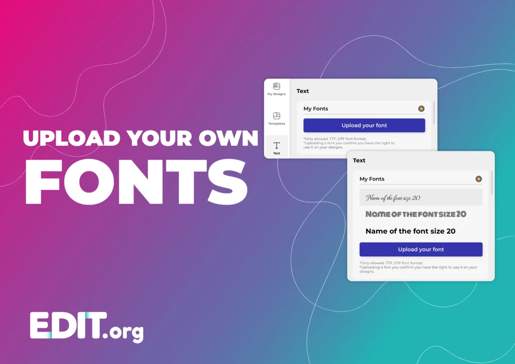 Online graphic editor to upload my own fonts for free