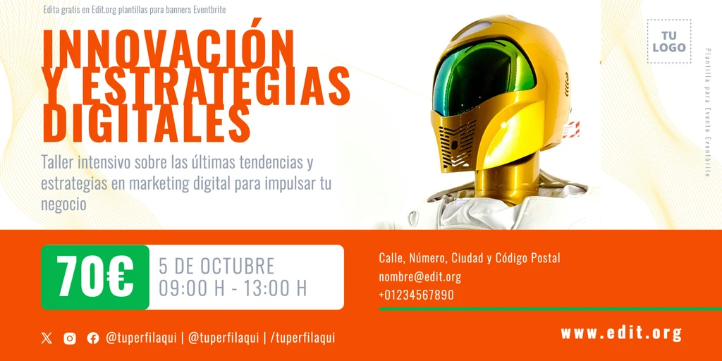 Plantilla para portada Eventbrite editable gratis