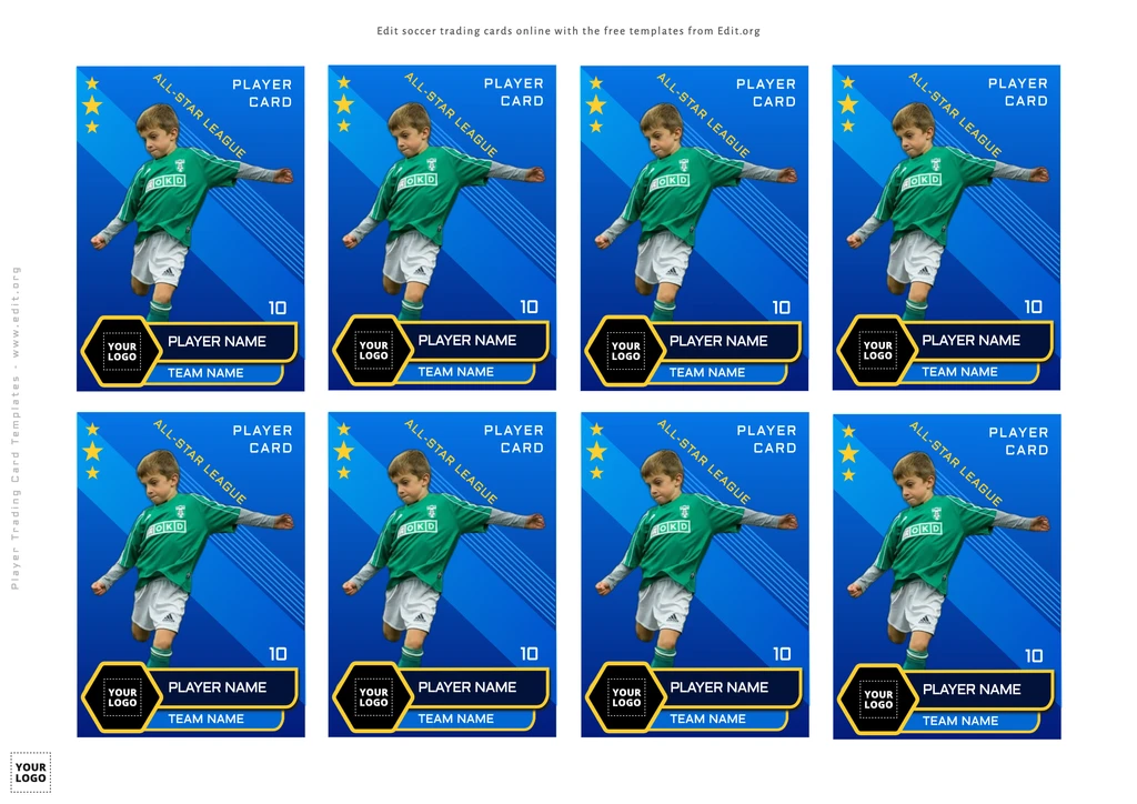 Editable Soccer Player ID card templates