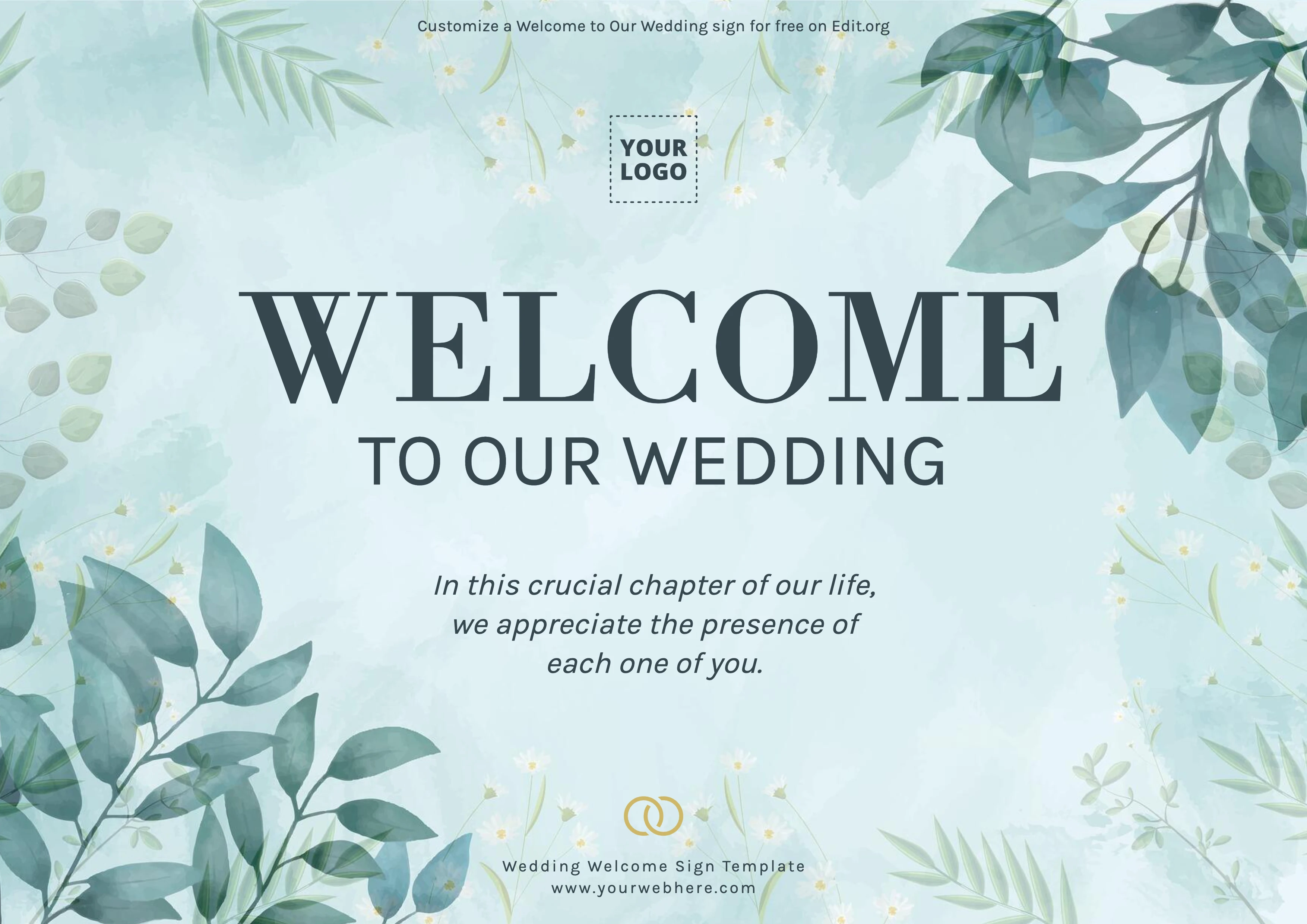 Printable Wedding Ceremony Welcome sign template