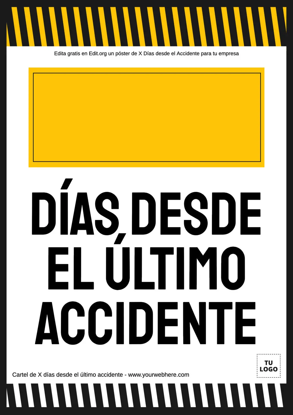 Cartel X Días desde el Último Accidente para editar