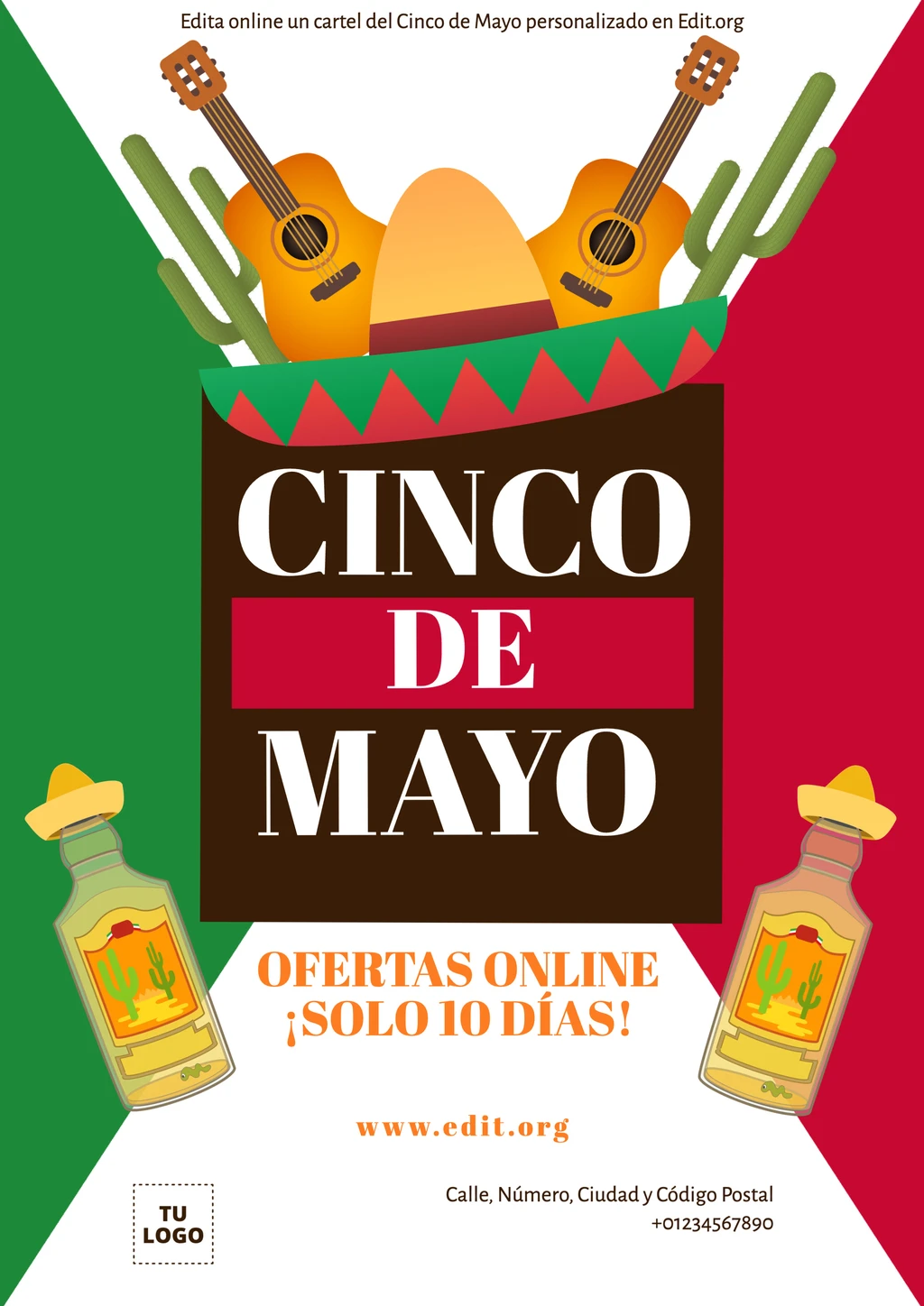 Plantilla de cartel de 5 de Mayo Mexicano editable