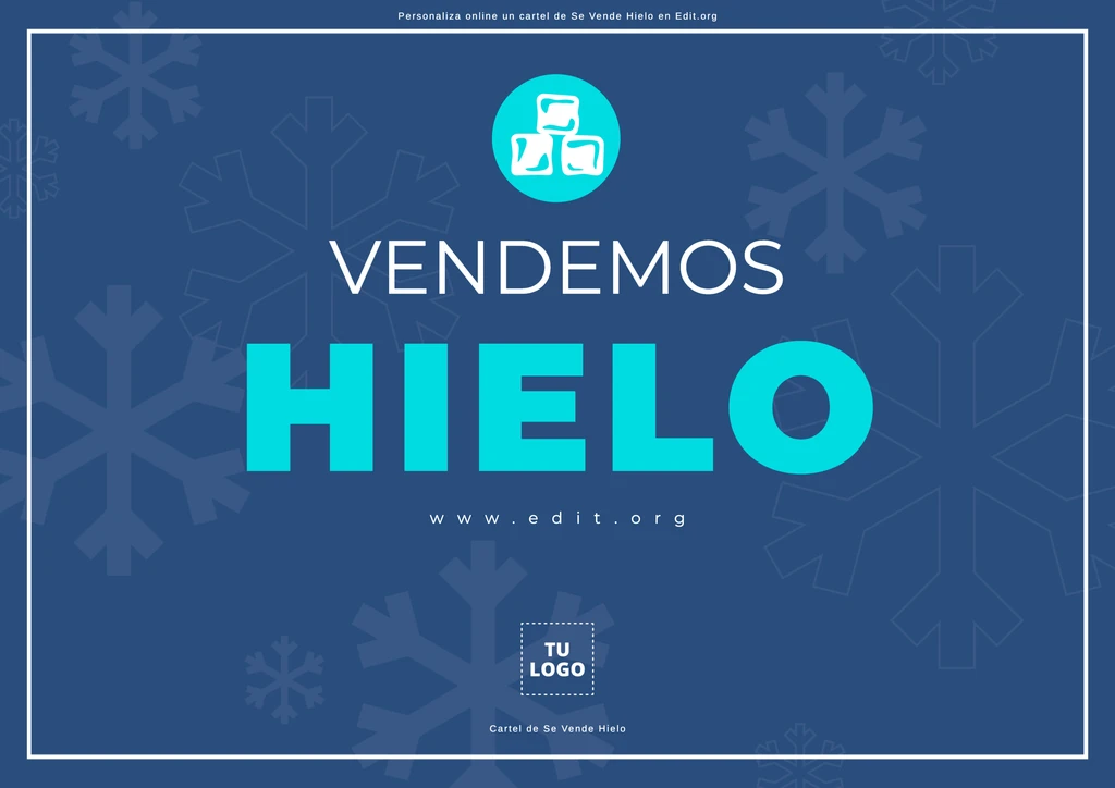 Cartel se vende hielo para personalizar online