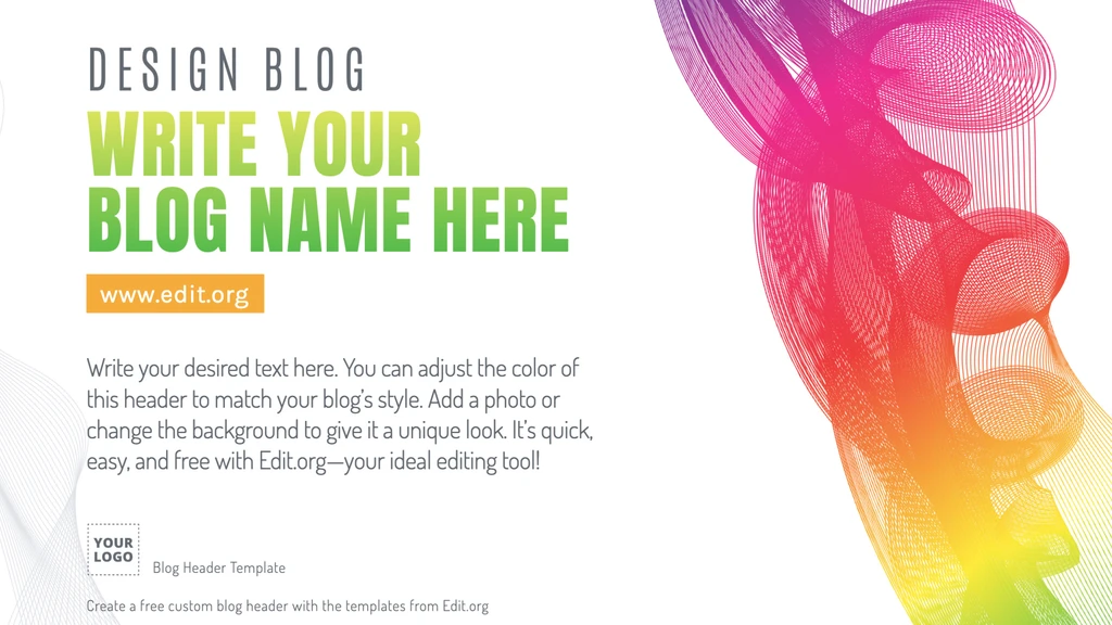 Free editable Blog page header template