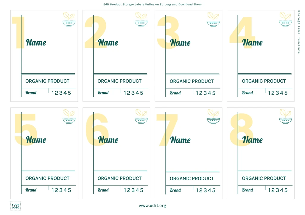 Customizable Storage Labels Templates to download for free