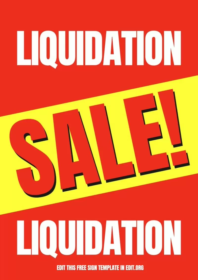 Custom this liquidation sale printable sign for free