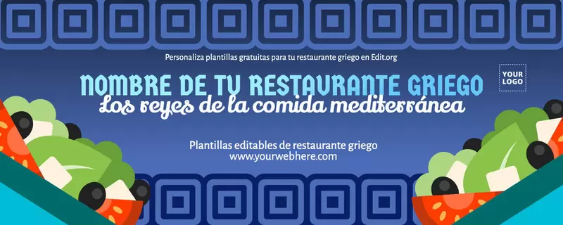 Diseña anuncios de taberna griega online gratis